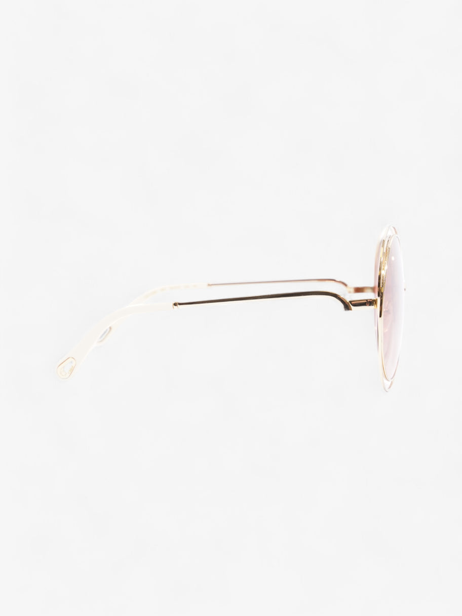 Chloe Round Sunglasses Gold / Pink Acetate 135mm Image 4