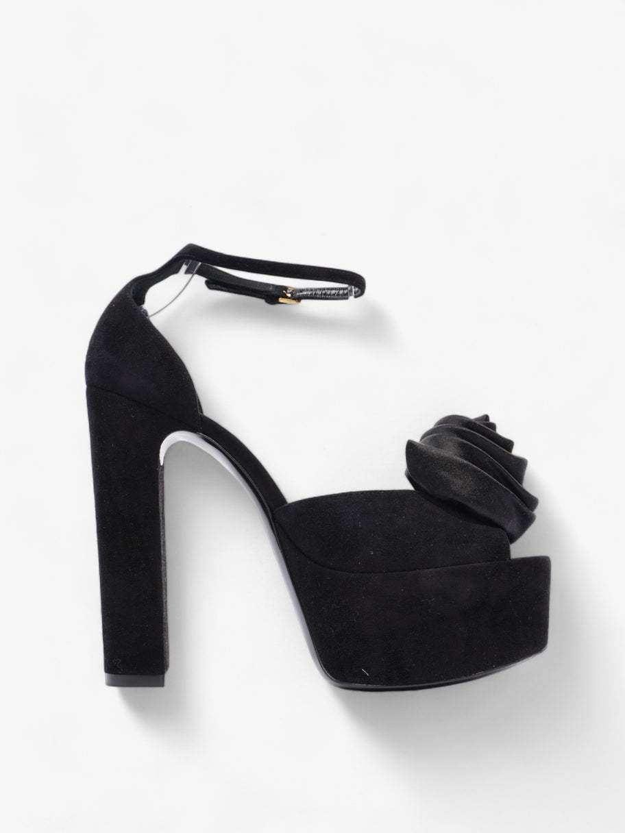 Saint Laurent Platform Sandal 130 Black Velvet EU 38 UK 5 Image 4