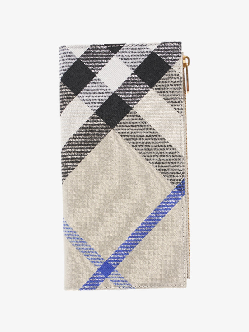  Burberry Check Press Stud Wallet Lichen Cotton