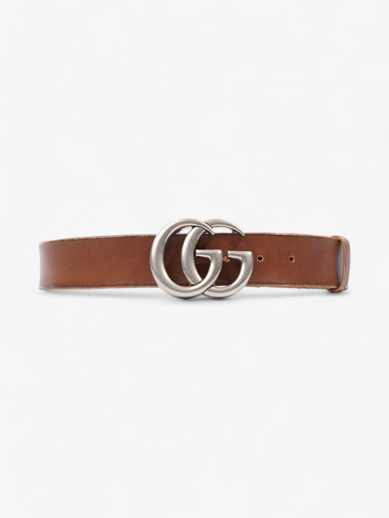  GG Marmont Wide Belt Brown Leather 85cm / 34