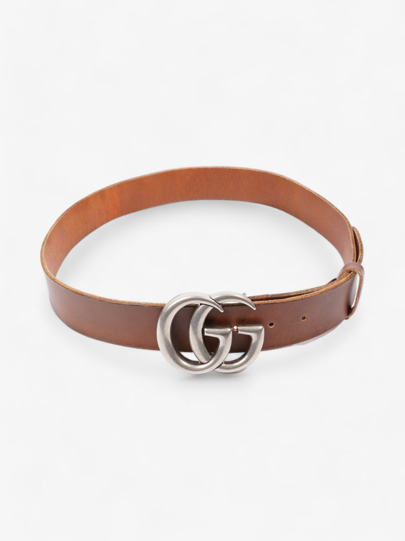  GG Marmont Wide Belt Brown Leather 85cm / 34