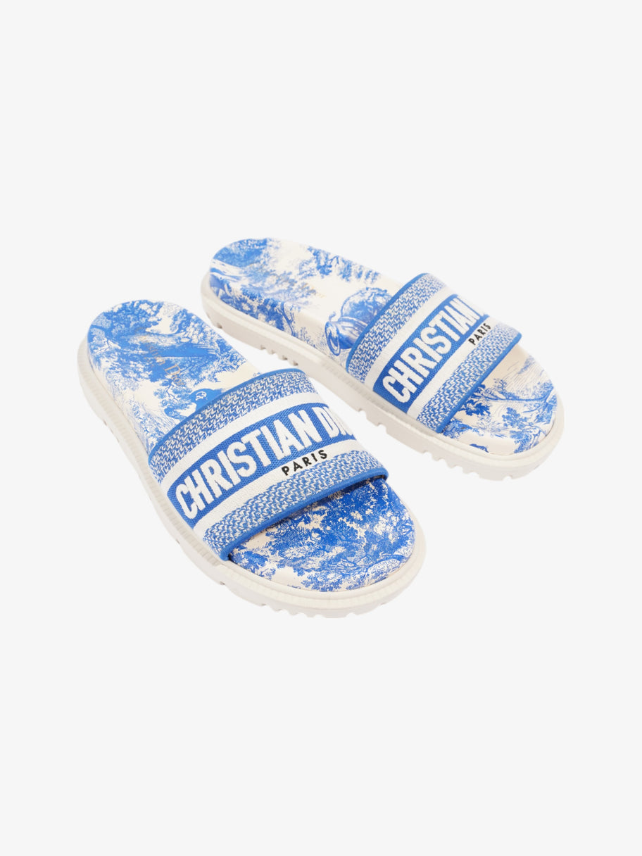 Christian Dior Dway Slides White / Blue Canvas EU 38 UK 5 Image 2