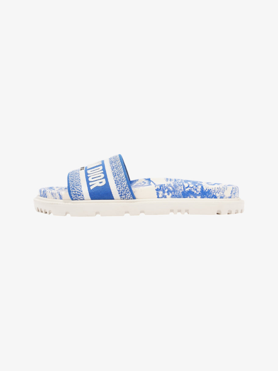 Christian Dior Dway Slides White / Blue Canvas EU 38 UK 5 Image 5