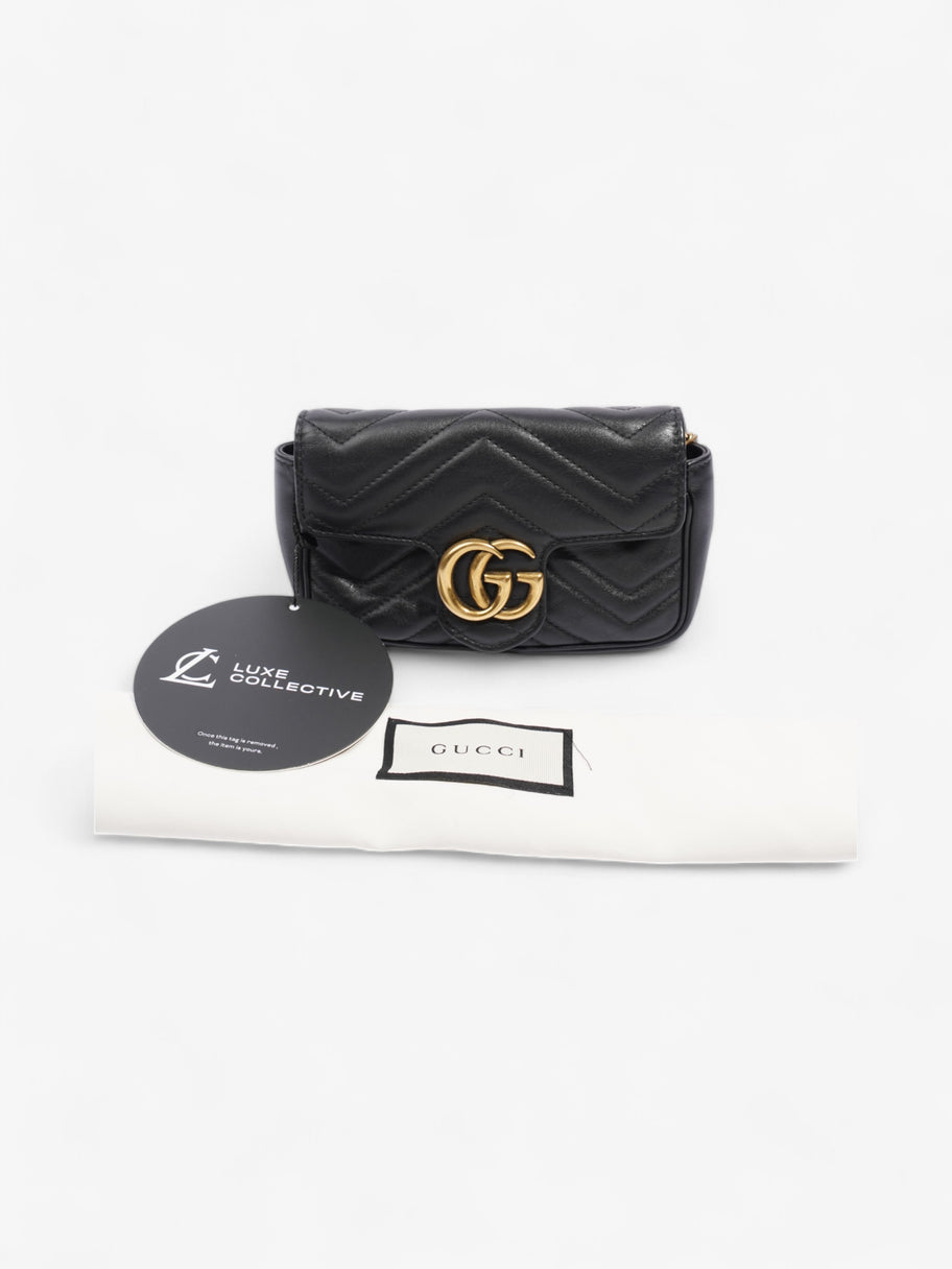 Gucci GG Marmont Black Matelasse Leather Super Mini Image 9