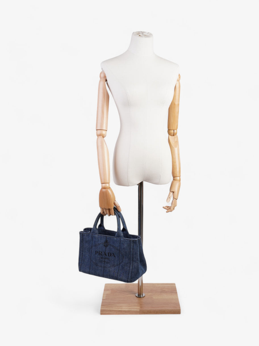 Prada Canapa Tote Denim / Black Denim Image 2