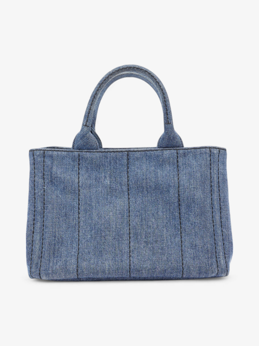 Prada Canapa Tote Denim / Black Denim Image 4