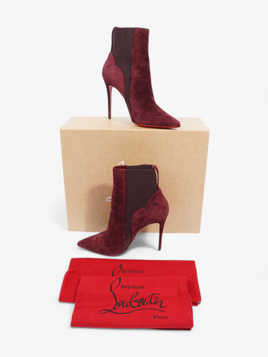 Christian Louboutin Chelsea Chick Booty  100 Burgundy Suede EU 39 UK 6 Image 10