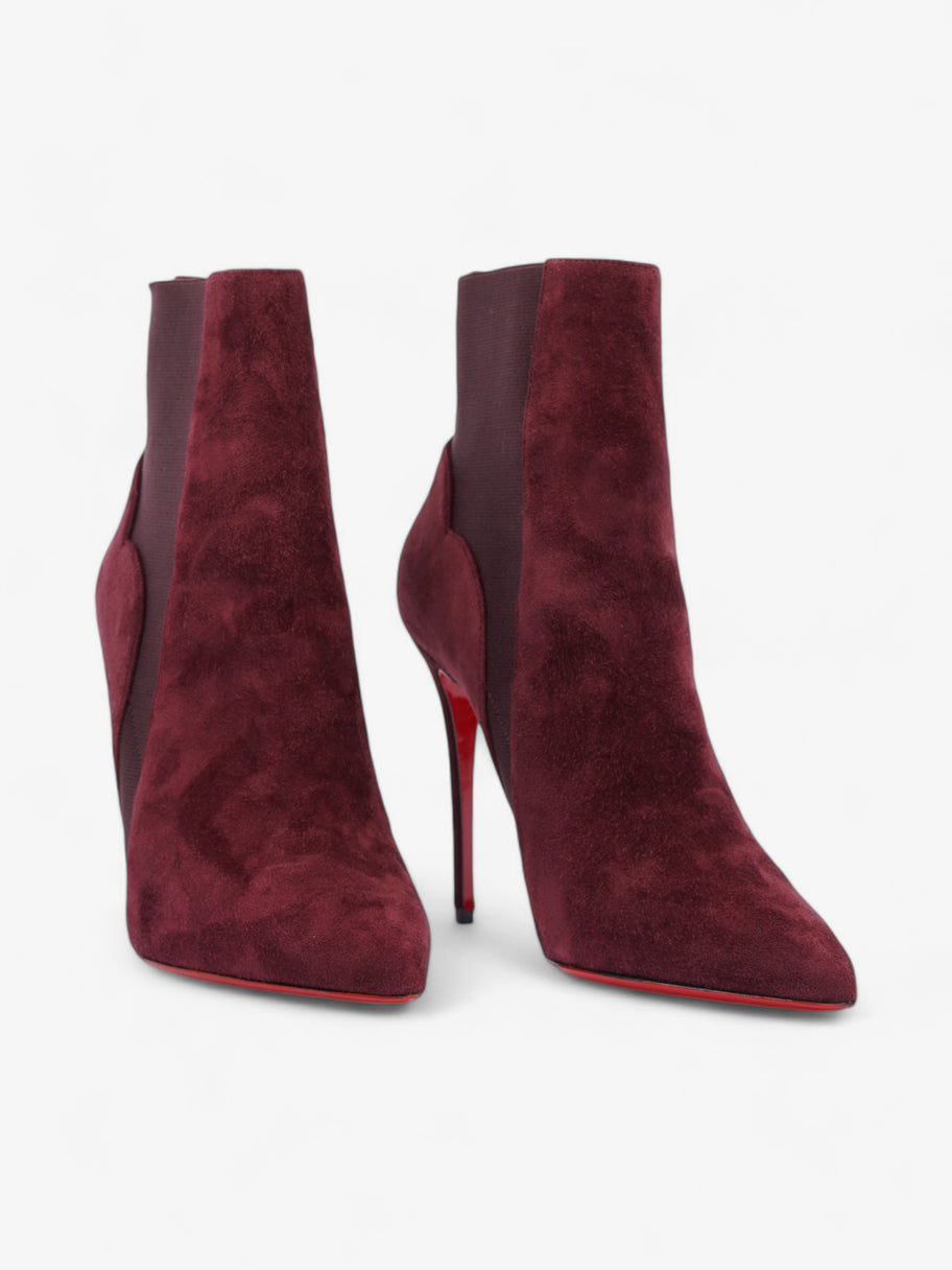 Christian Louboutin Chelsea Chick Booty  100 Burgundy Suede EU 39 UK 6 Image 2