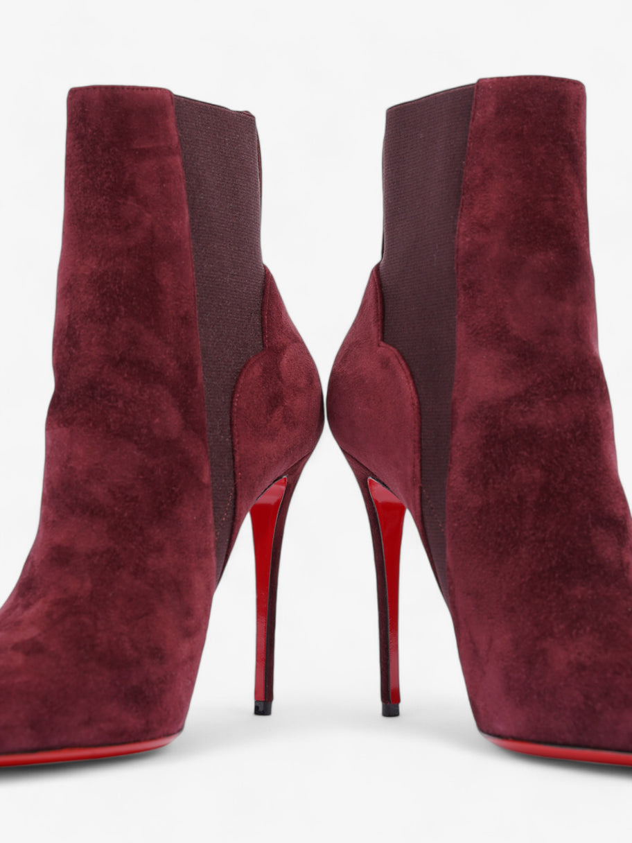 Christian Louboutin Chelsea Chick Booty  100 Burgundy Suede EU 39 UK 6 Image 9