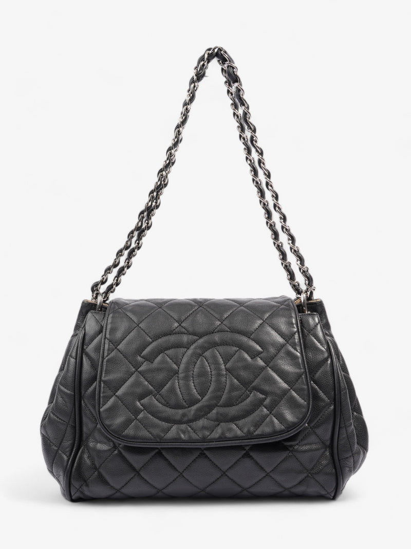  Chanel CC Accordion Flap Black Caviar Leather