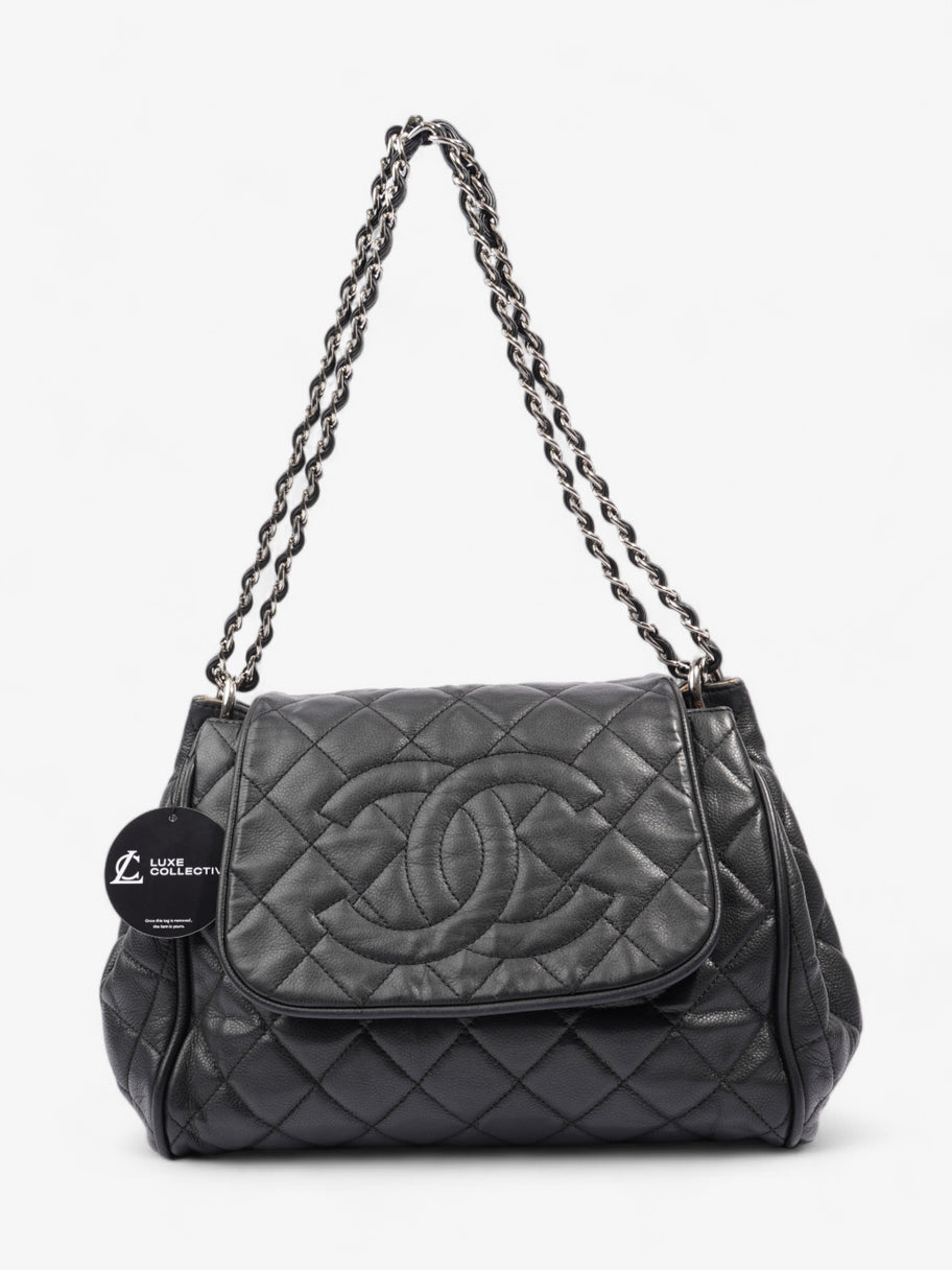 Chanel CC Accordion Flap Black Caviar Leather Image 9