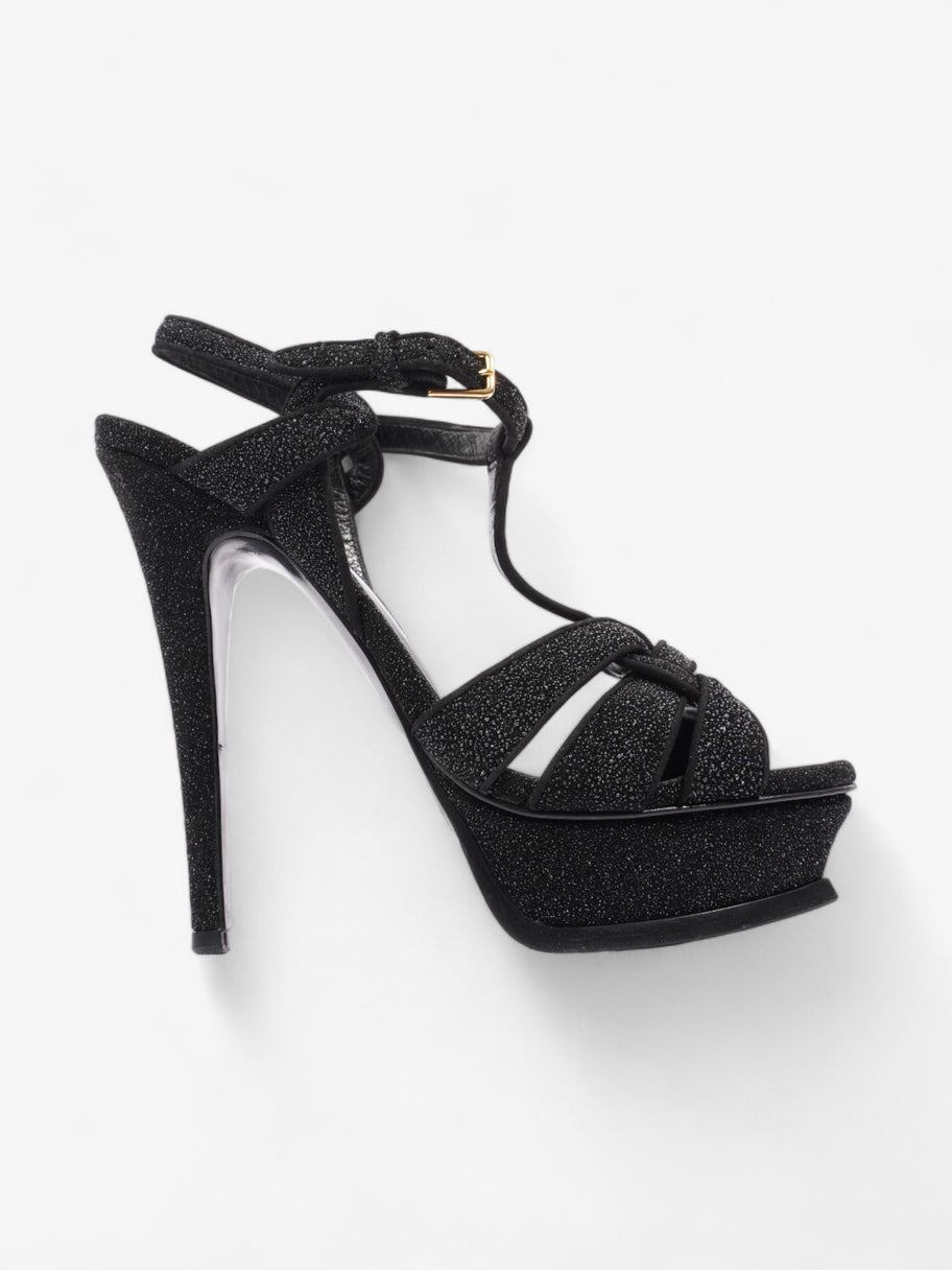 Saint Laurent Tribute Platform Heels 110mm Black Glitter EU 37.5 UK 4.5 Image 1