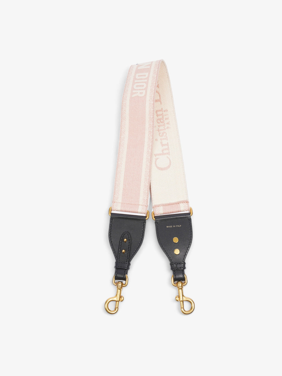 Embroidered Strap Beige / Pink Canvas Image 1