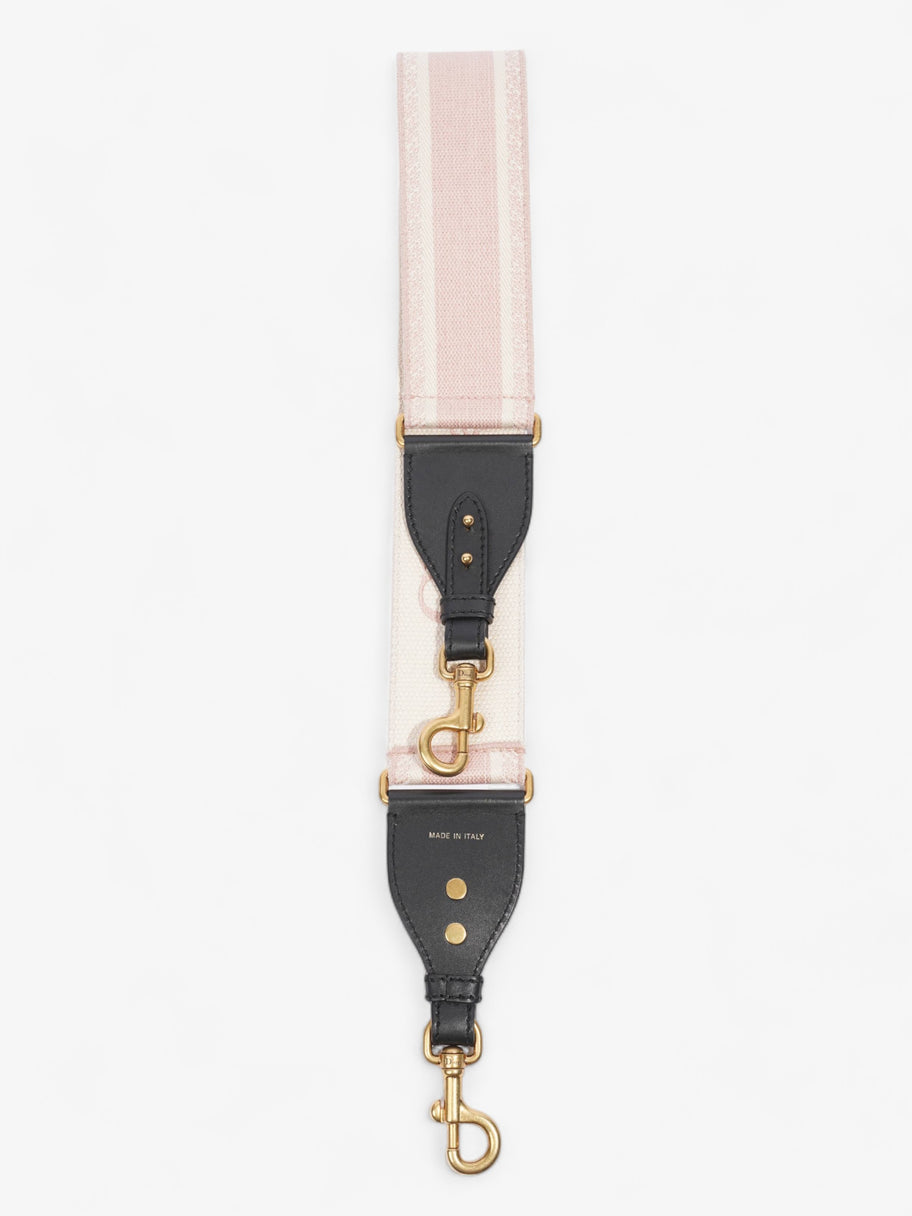 Embroidered Strap Beige / Pink Canvas Image 2