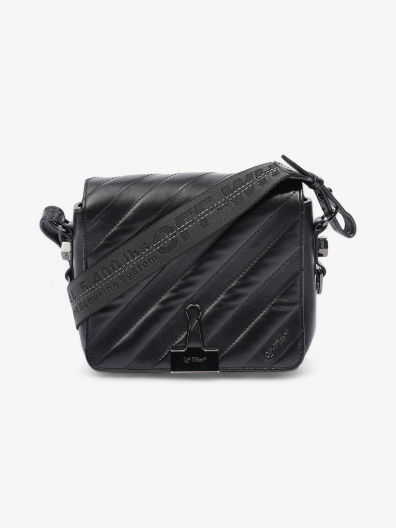  Off White Binder Clip Bag Black Leather