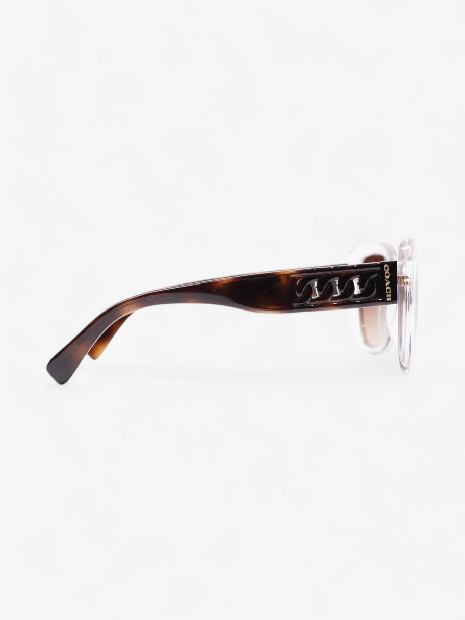 Coach Clear Frame Sunglasses Crystal / Dark Tortoise Acetate 135mm Image 4