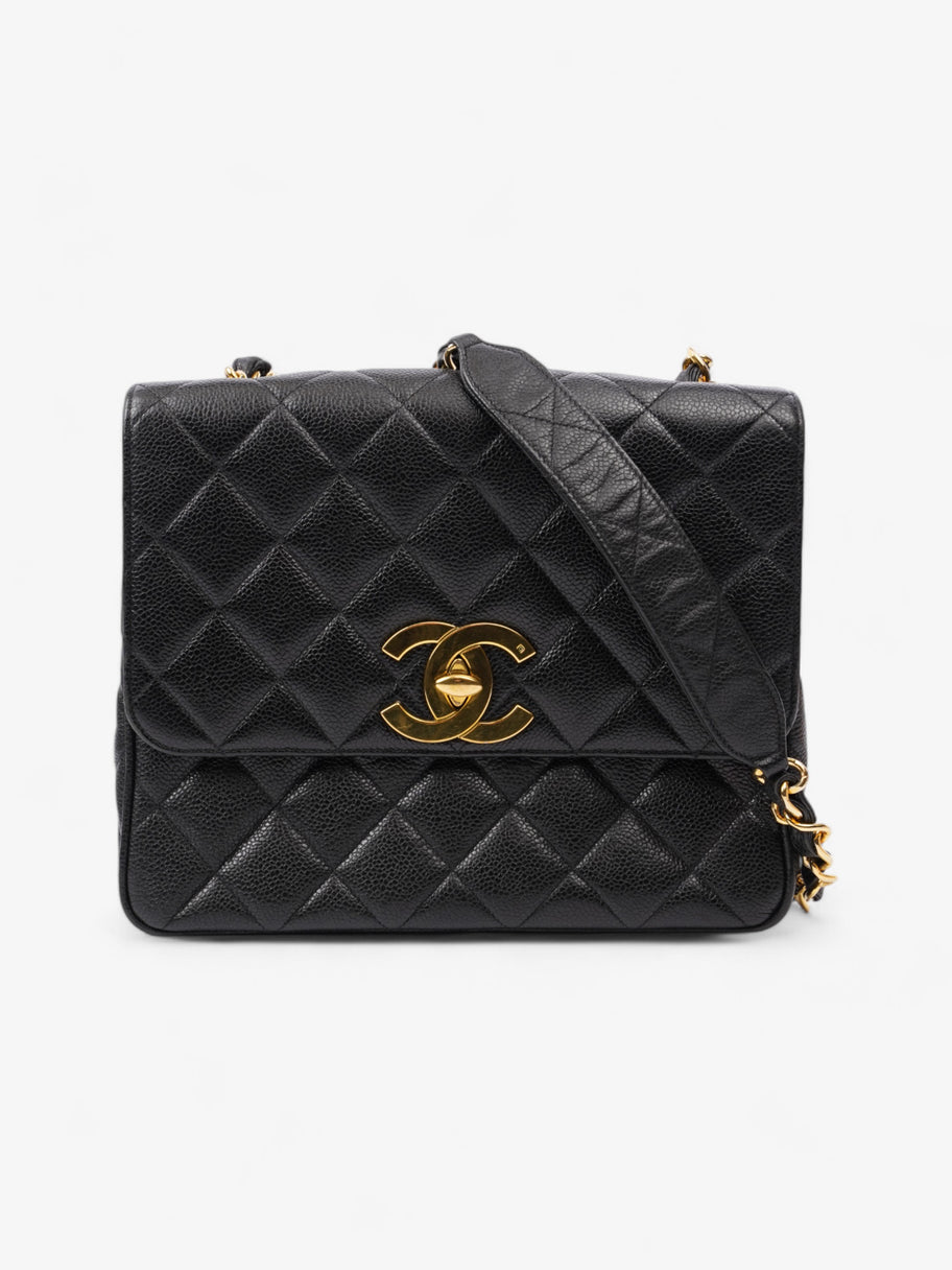 Chanel Square CC Flap Black Caviar Leather Large Image 1