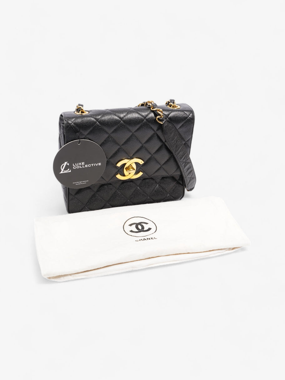 Chanel Square CC Flap Black Caviar Leather Large Image 11