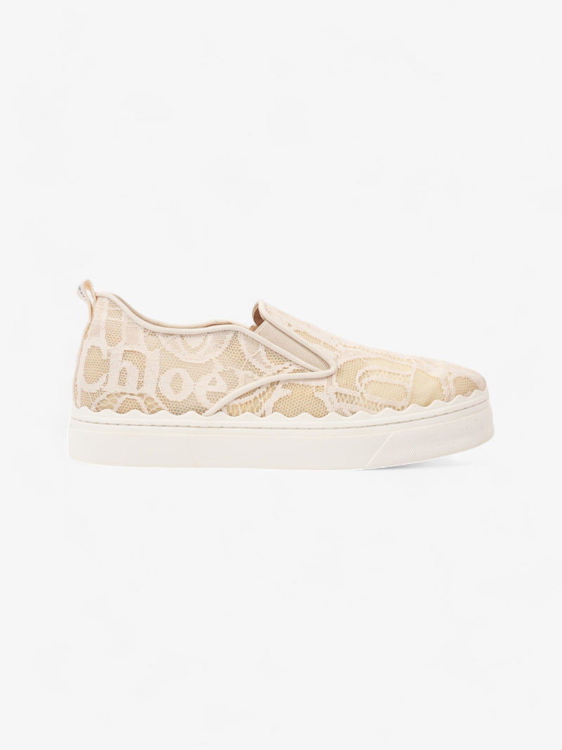  Chloe Lauren Slip On Beige / White Lace EU 38 UK 5