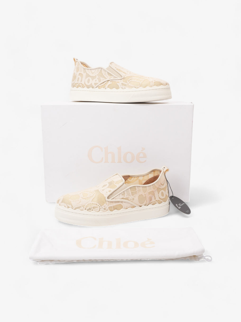 Chloe Lauren Slip On Beige / White Lace EU 38 UK 5 Image 10