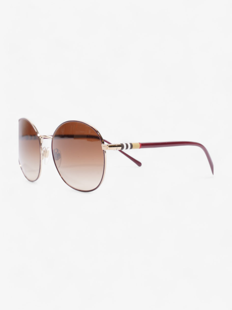 Round Eye Sunglasses Light Gold / Maroon Acetate 140 Image 2