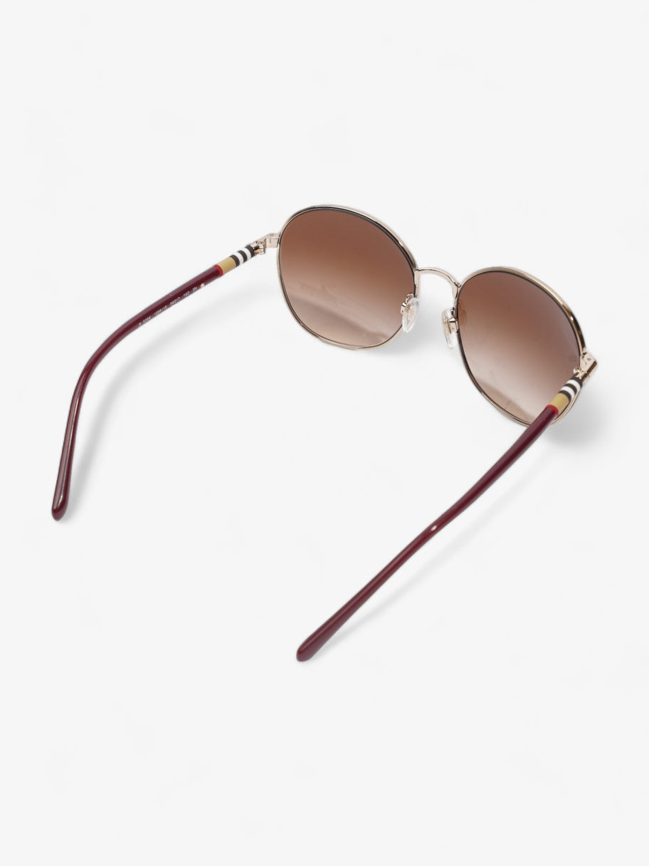 Round Eye Sunglasses Light Gold / Maroon Acetate 140 Image 9