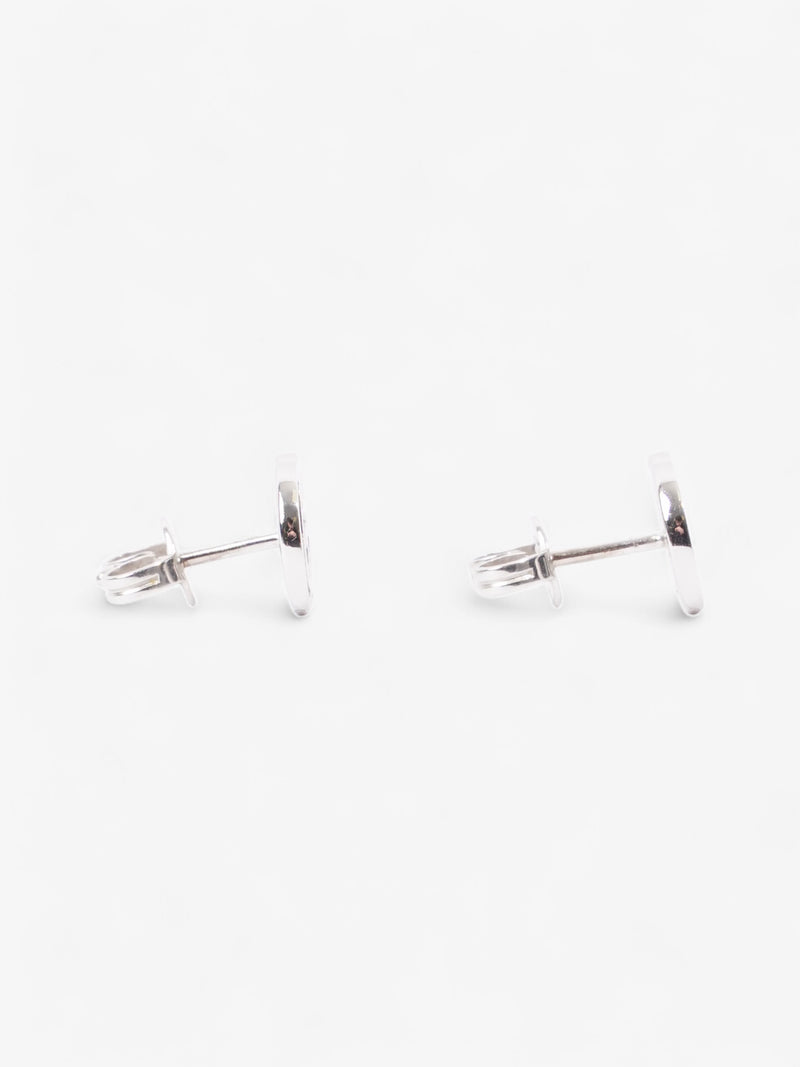  Gucci GG Marmont Stud Earrings White White Gold