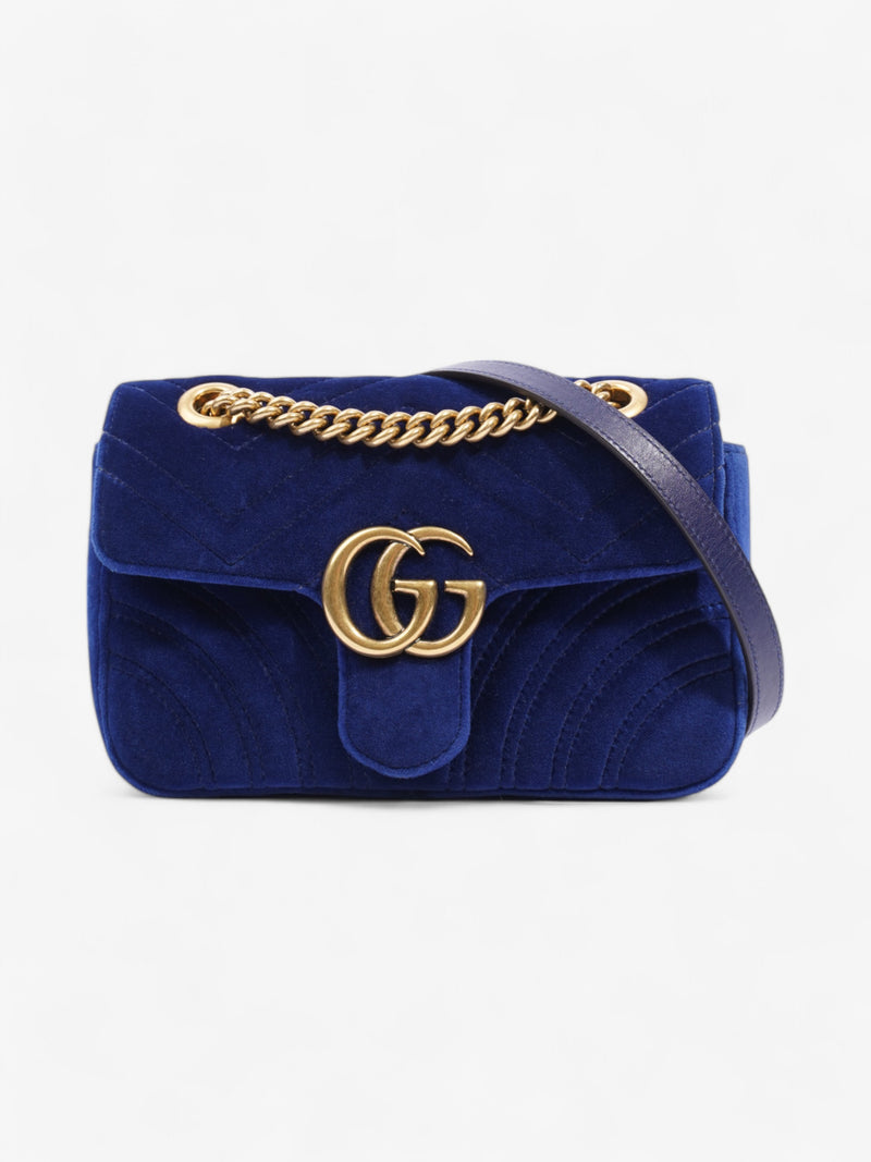  Gucci GG Marmont Blue Velvet Mini