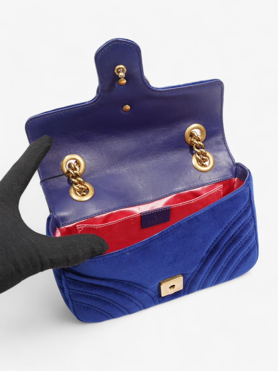 Gucci GG Marmont Blue Velvet Mini Image 7