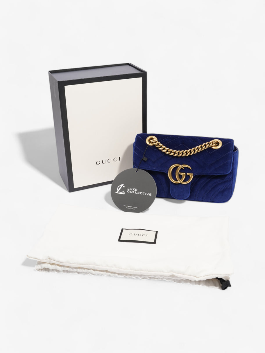 Gucci GG Marmont Blue Velvet Mini Image 9