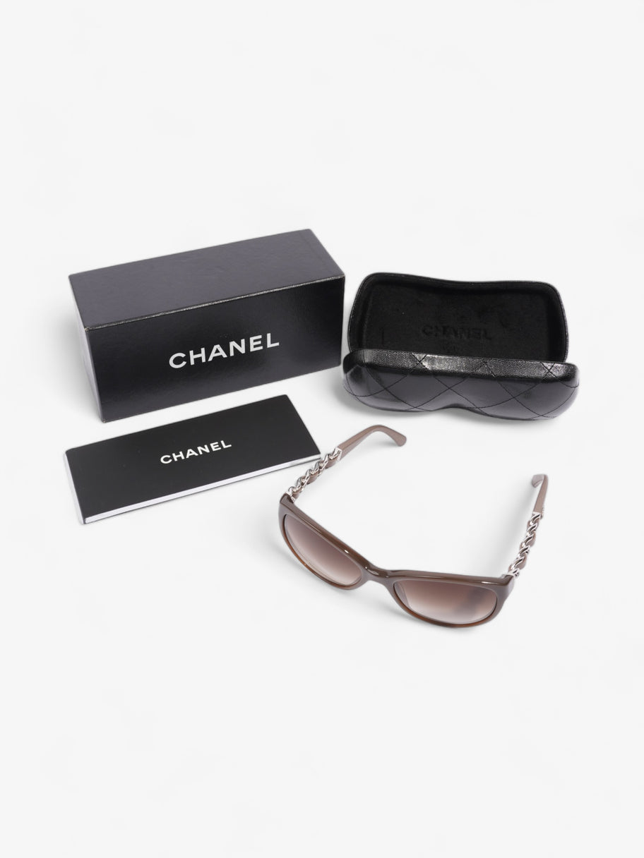 Chanel Chain Sunglasses Dusty Pink / Brown Acetate 135mm Image 8