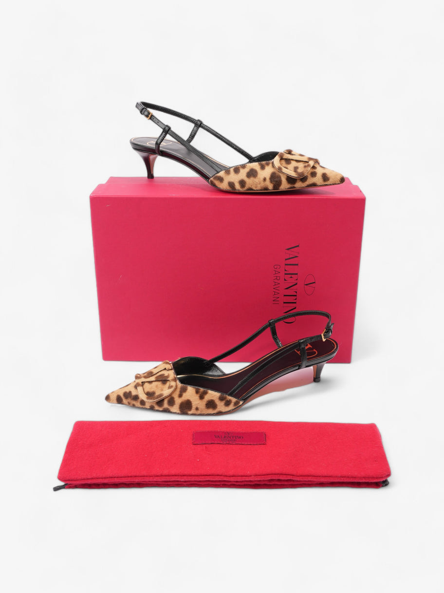 Valentino VLogo Slingback 45mm Leopard Print / Black Calf Hair EU 37 UK 4 Image 11