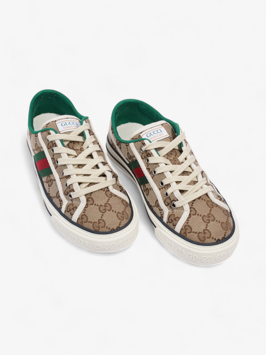 Gucci GG Tennis 1977 Sneakers Beige  / White / Green Canvas EU 38 UK 5 Image 8