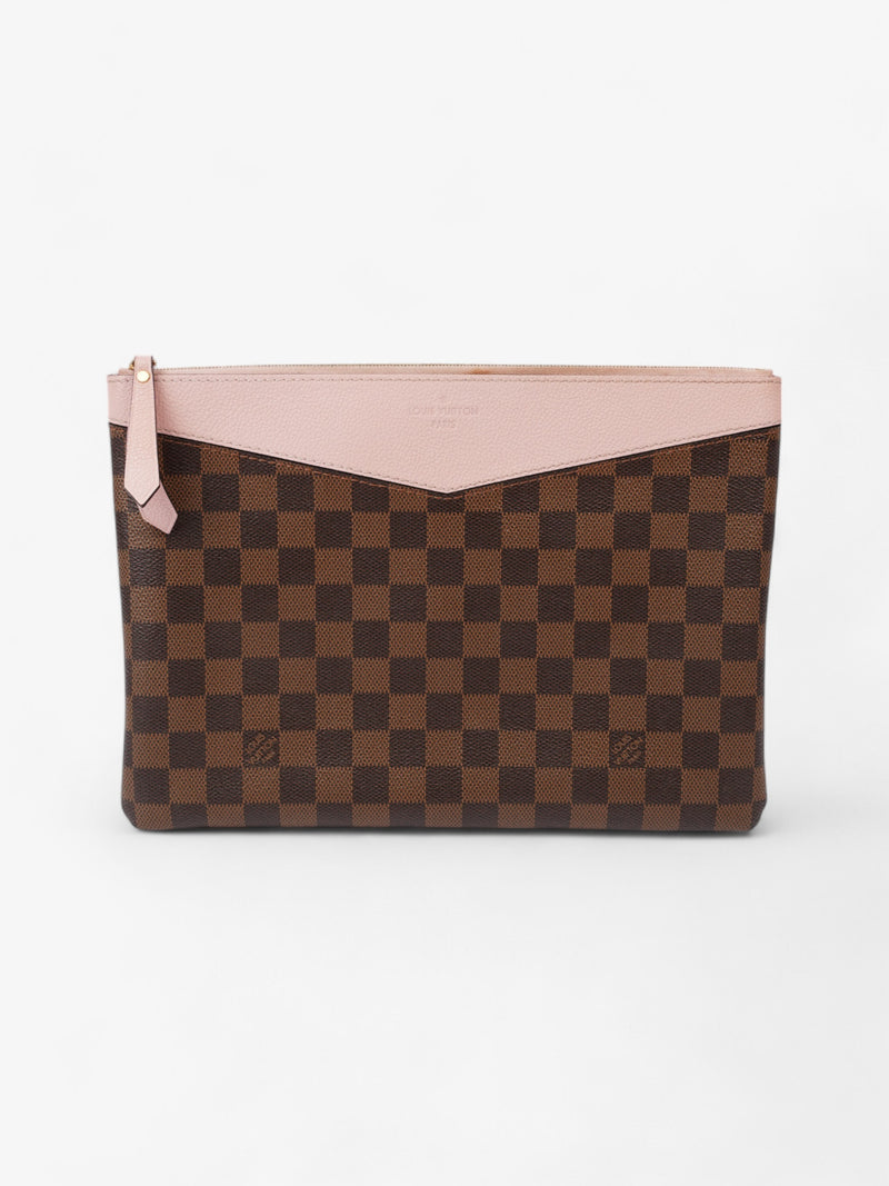  Louis Vuitton Daily Pouch Damier Ebene / Rose Ballerine Canvas