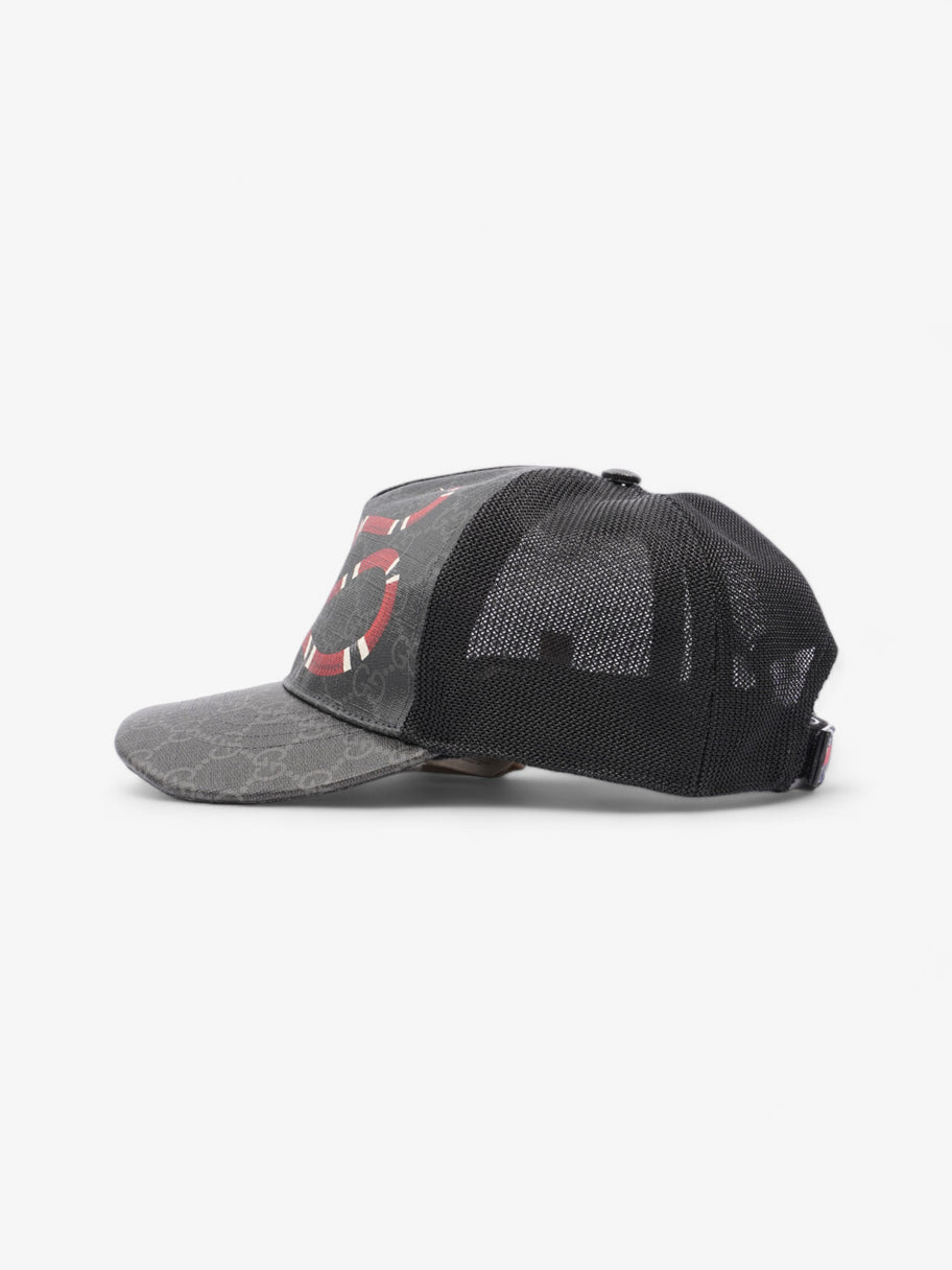 Gucci Kingsnake Print Cap Black GG Supreme Red Snake Coated Canvas M Luxe Collective