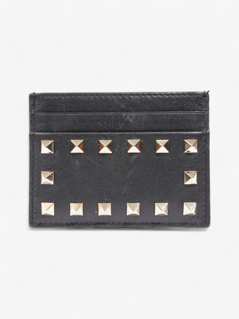  Valentino Rockstud Card Holder Black Leather