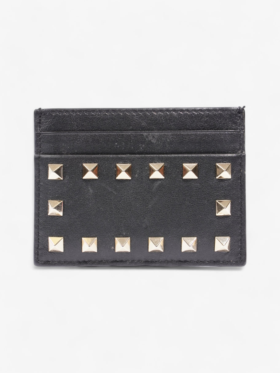 Valentino Rockstud Card Holder Black Leather Image 1