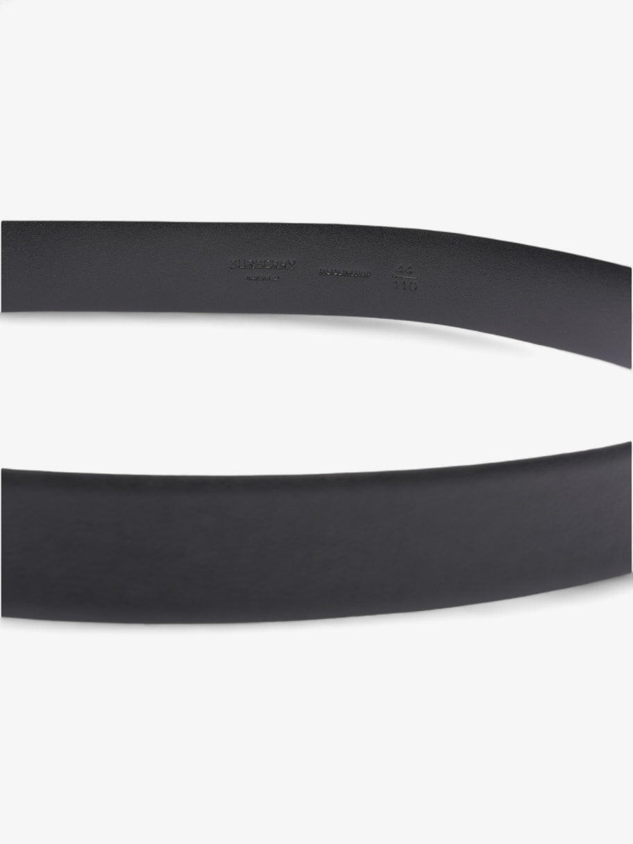 Burberry Monogram TB Belt Black / Silver Leather 110cm / 44