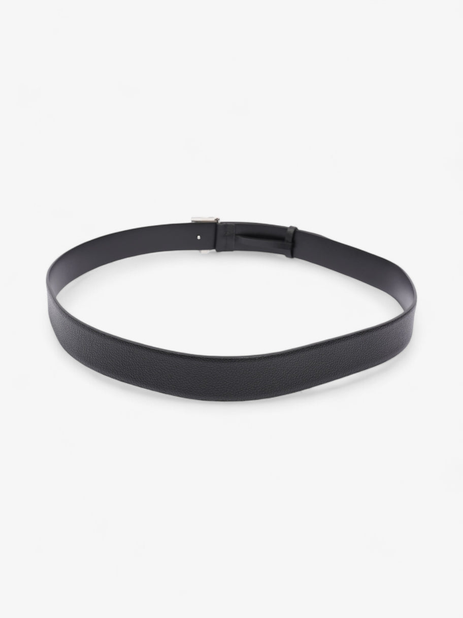 Burberry Monogram TB Belt Black / Silver Leather 110cm / 44