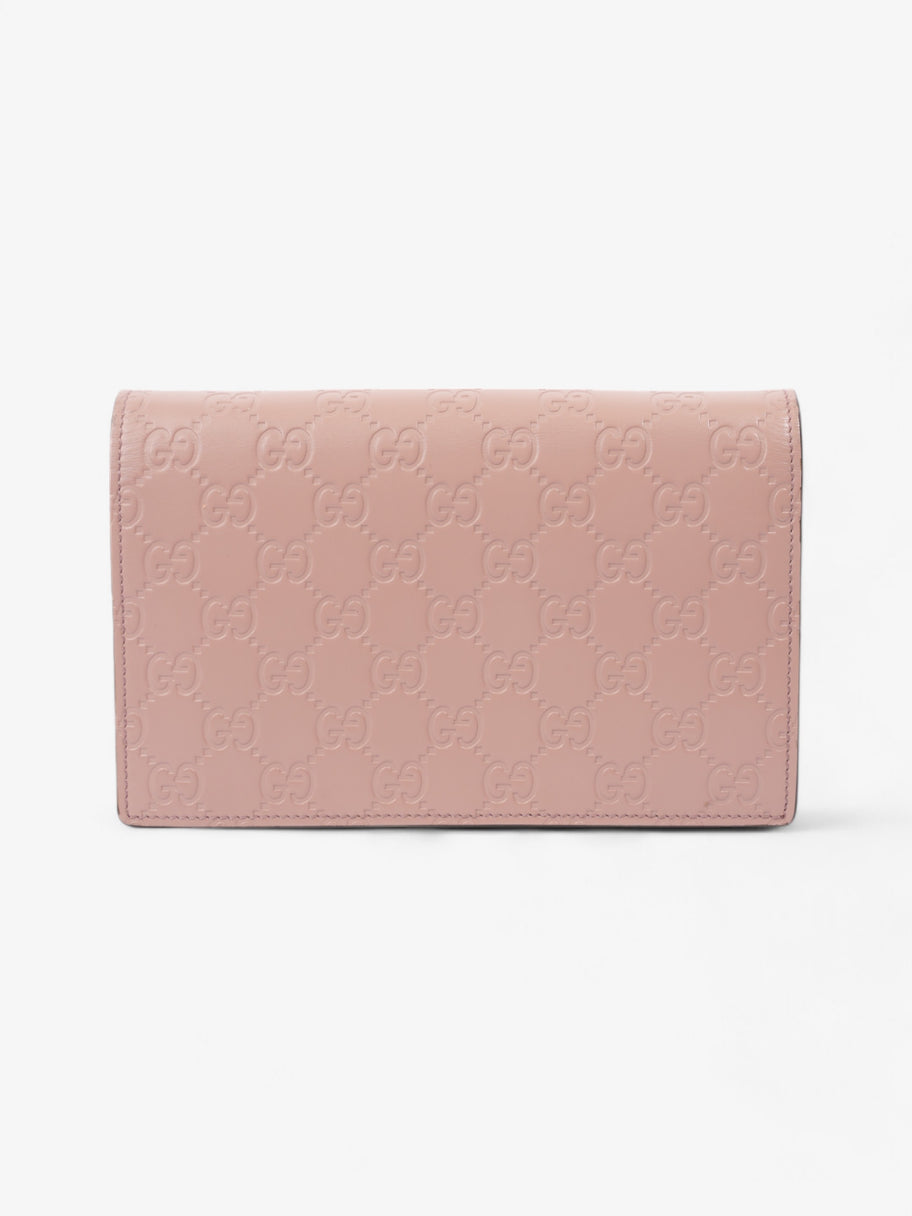 Gucci Bow Continental Chain Wallet Pink Guccissima Leather Image 4