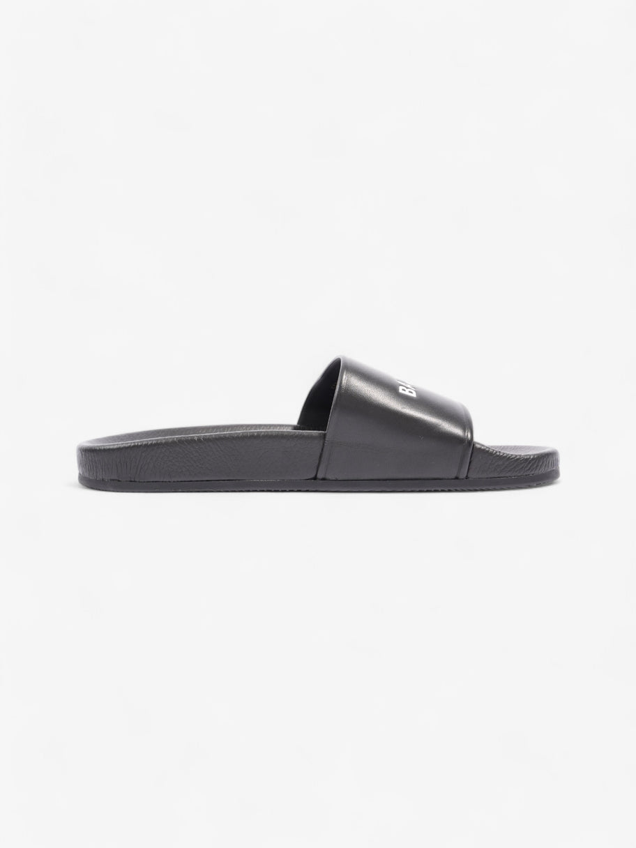 Balenciaga Logo Slides Black / White Leather EU 41 UK 7 Image 4