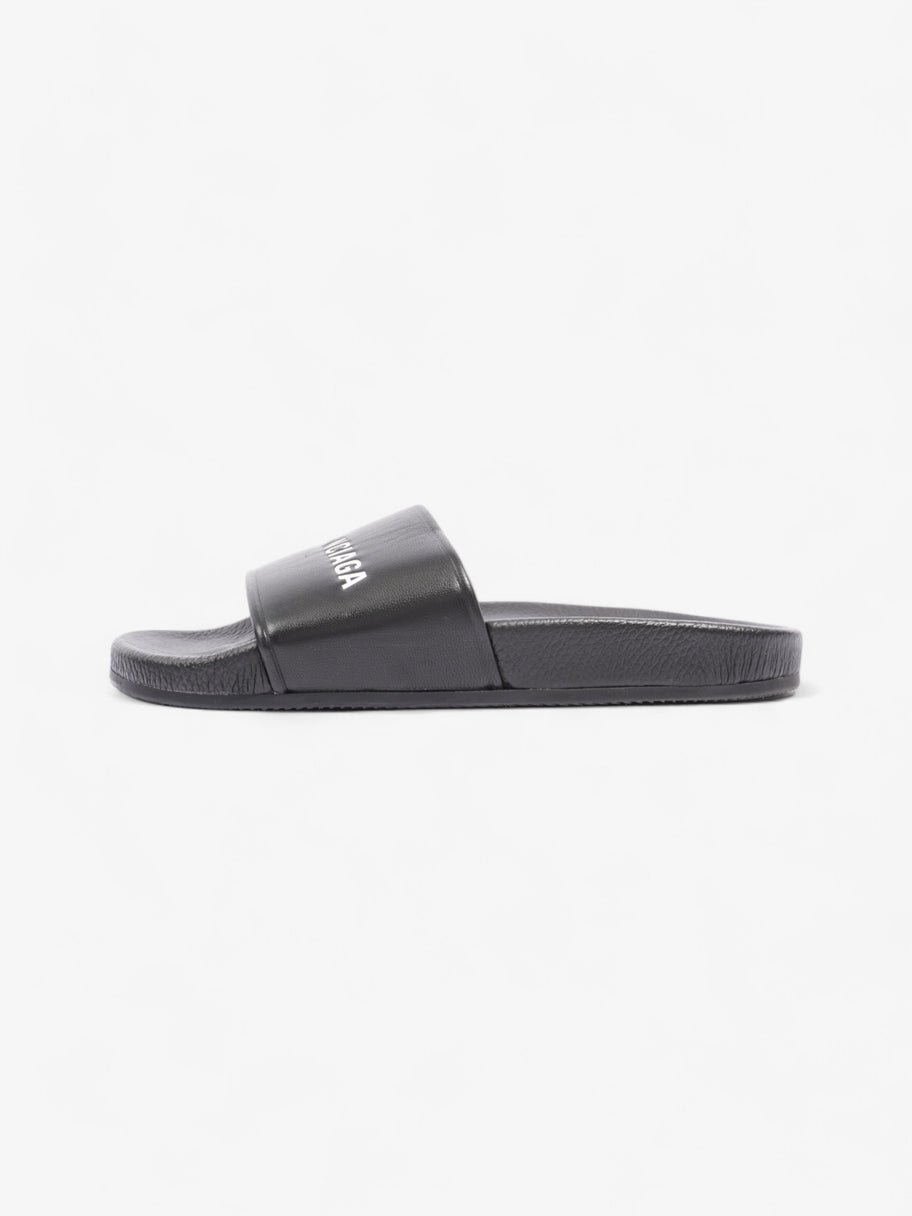 Balenciaga Logo Slides Black / White Leather EU 41 UK 7 Image 5