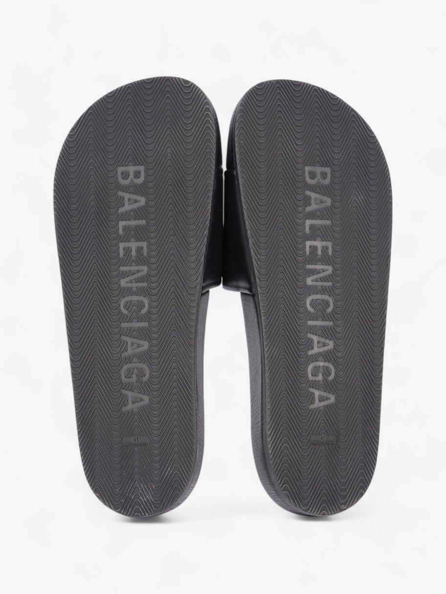 Balenciaga Logo Slides Black / White Leather EU 41 UK 7 Image 7