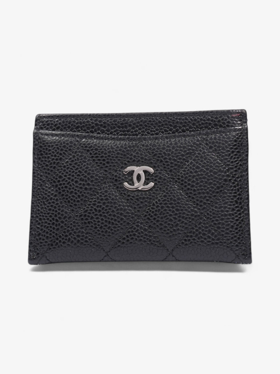 Chanel Card Holder Black / Silver Caviar Leather Image 1