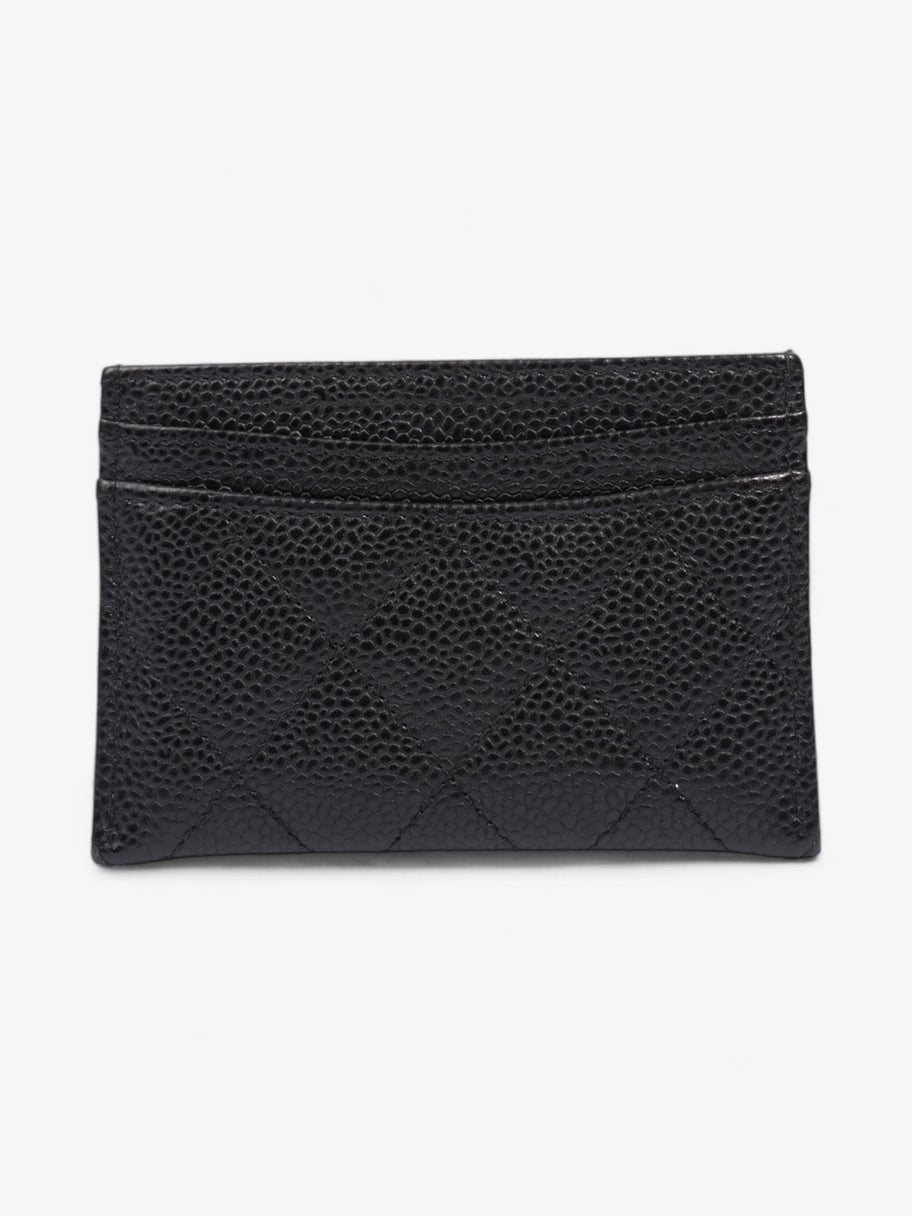 Chanel Card Holder Black / Silver Caviar Leather Image 2