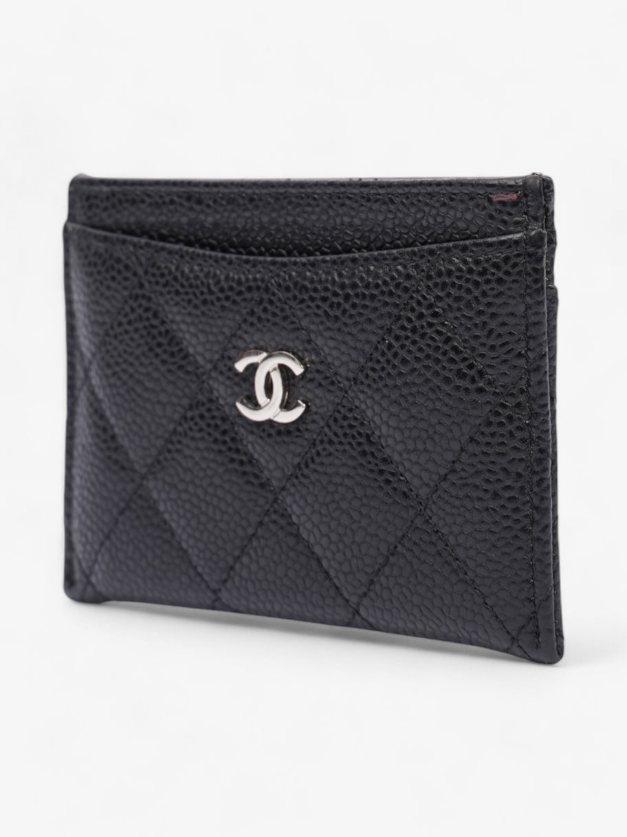 Chanel Card Holder Black / Silver Caviar Leather Image 3