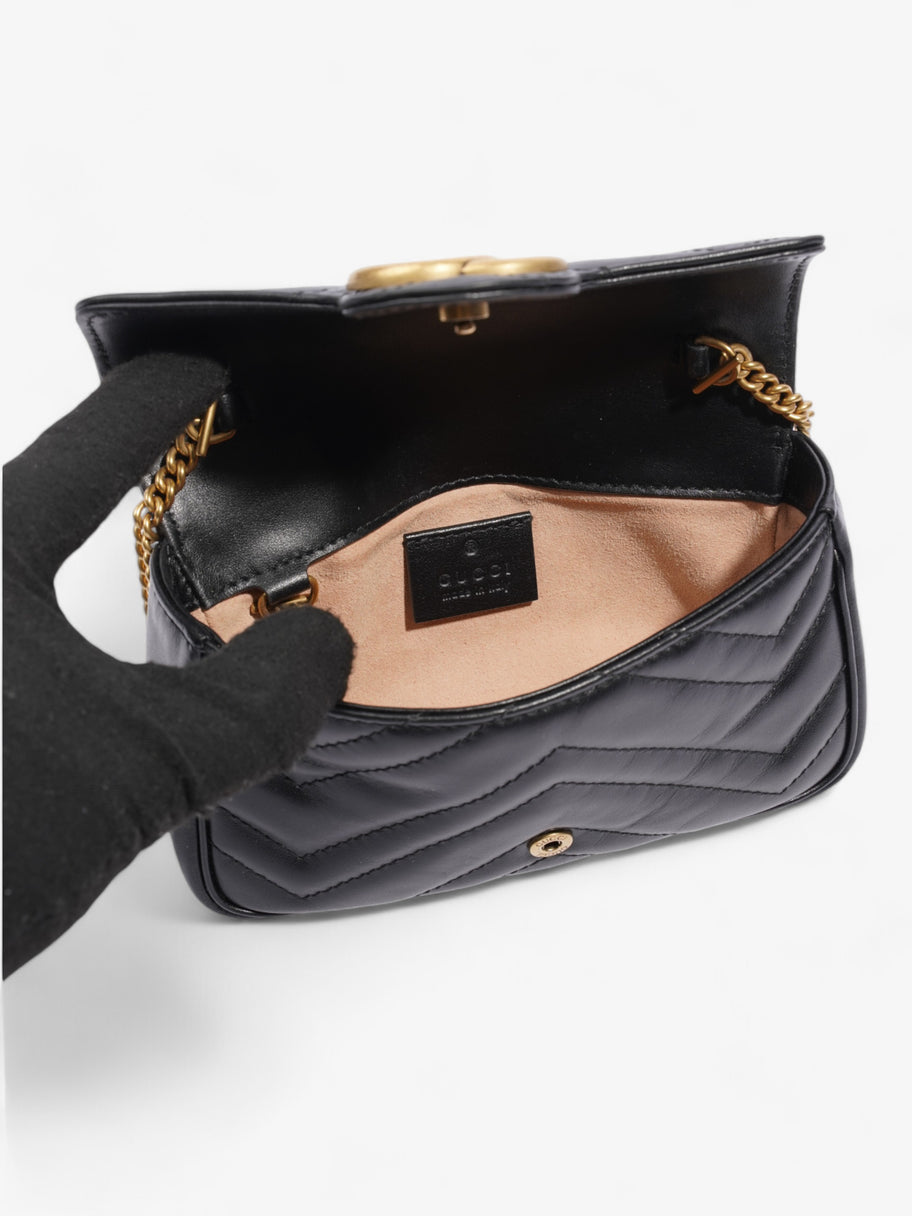 Gucci GG Marmont Black Matelasse Leather Super Mini Image 7