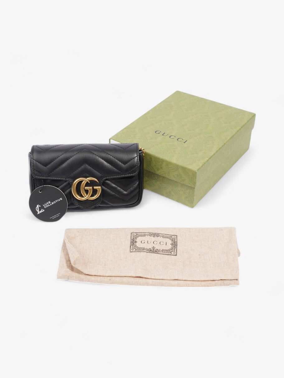 Gucci GG Marmont Black Matelasse Leather Super Mini Image 9