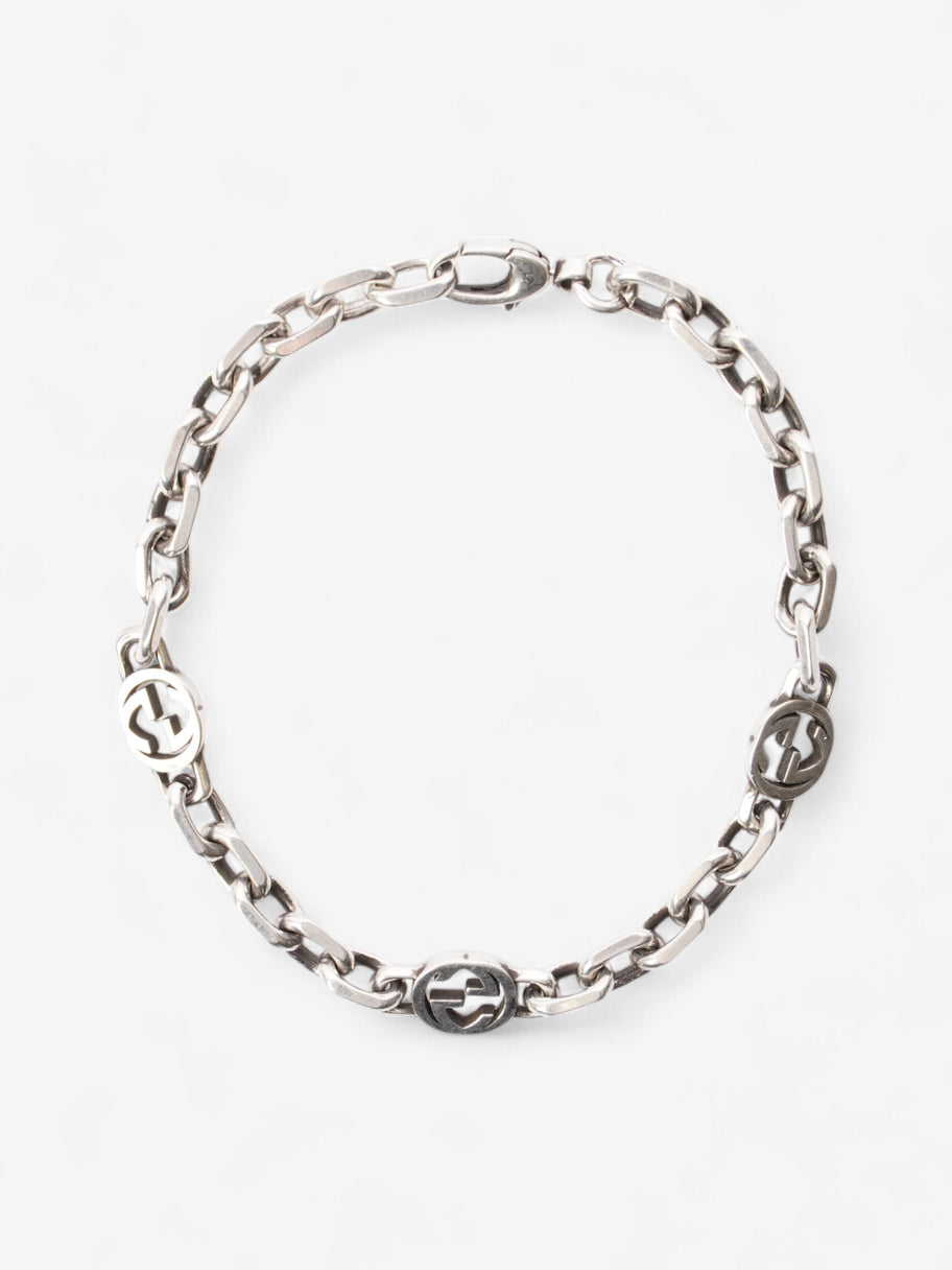 Interlocking g chain bracelet in silver sale