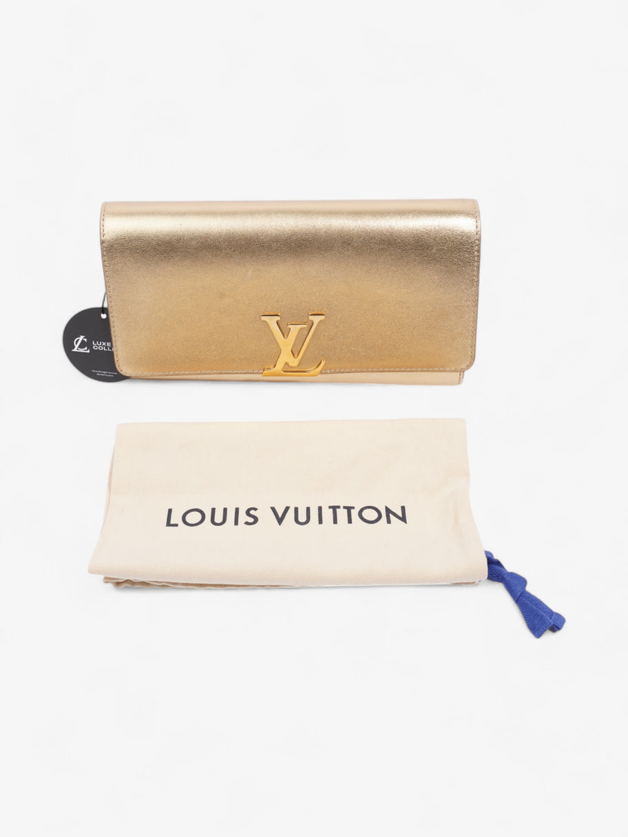 Louis Vuitton Louise Clutch Gold Leather Image 11